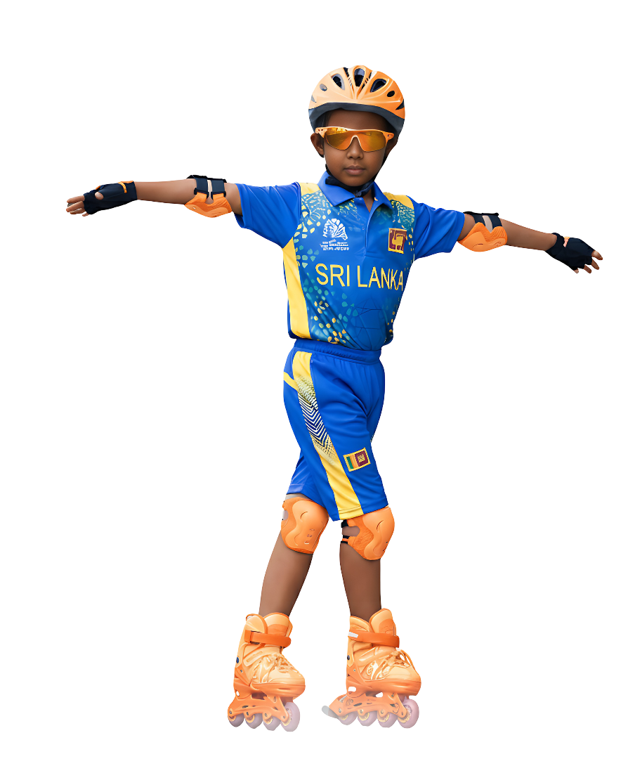 Skateball player left